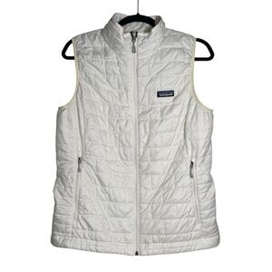 Patagonia Nano Puffer Vest Birch White Full Zip Size Medium Pockets Primaloft